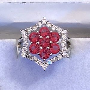 Luxury Rhodolite Garnet Ring (925 silver)